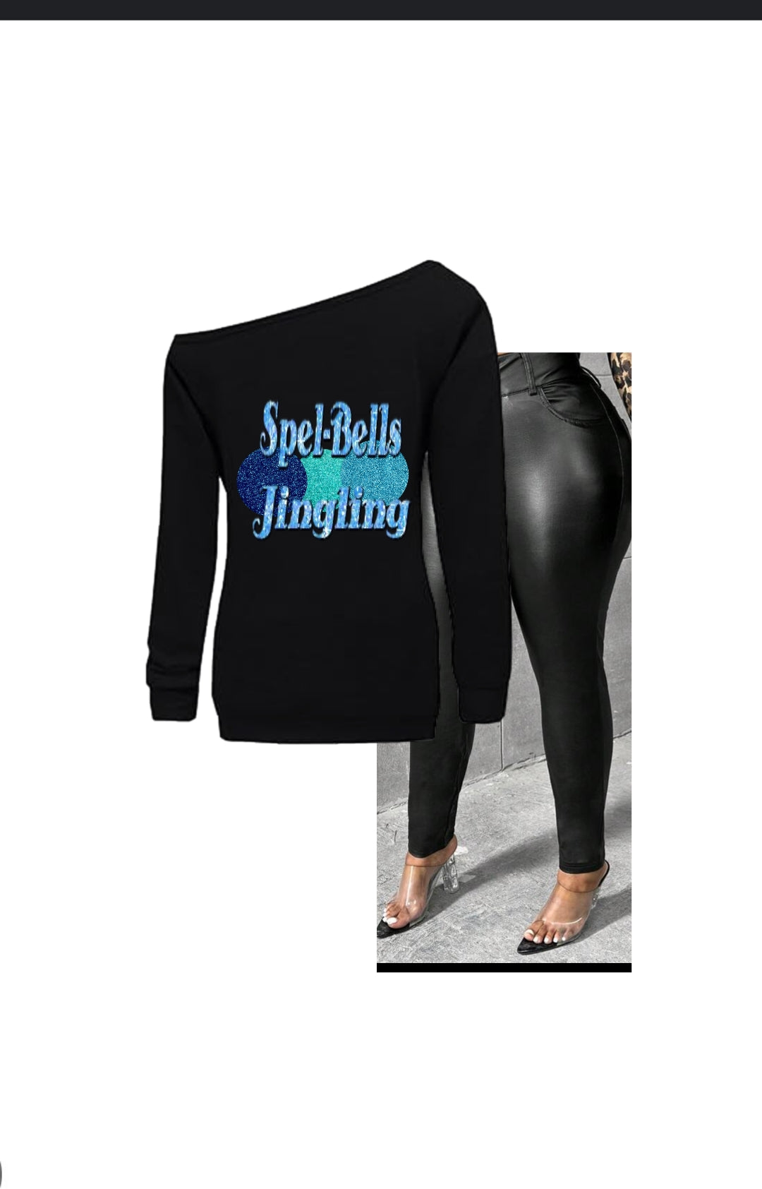 Spell-Bells Jingling Slouchy Off the Shoulder Spelman Sweatshirt