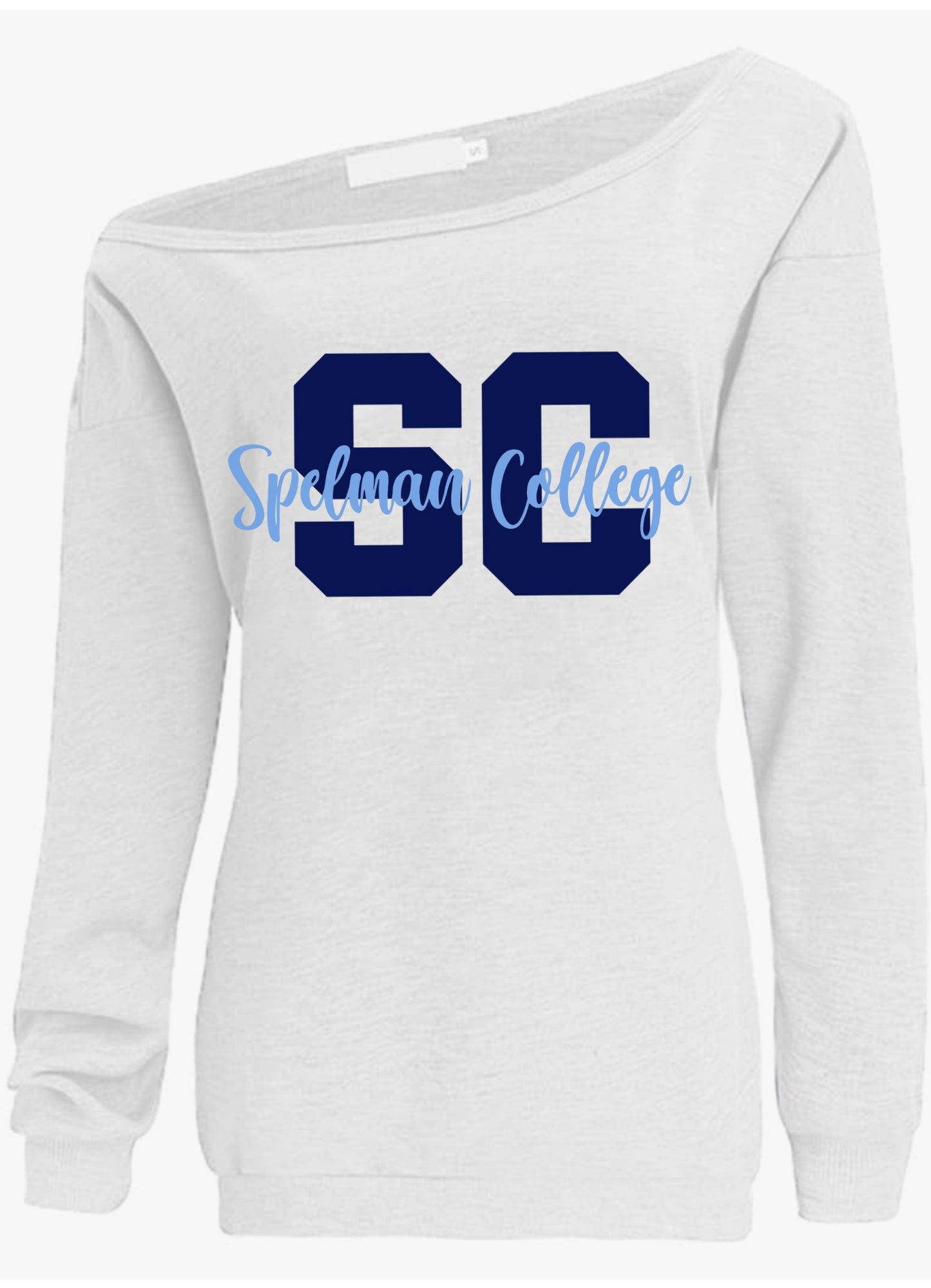 College Block Off the Shoulder College Block Spelman Sweatshirt