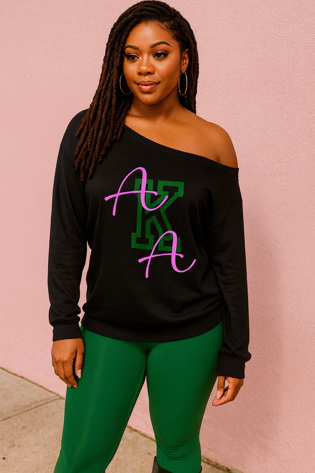 Black Cursive AKA Off the Shoulder sweatshirt