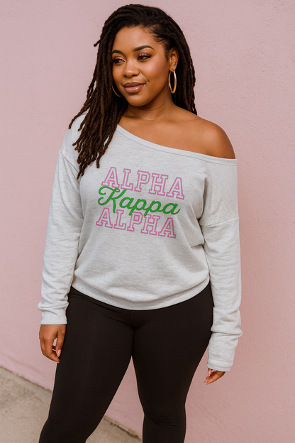 White AKA Off the Shoulder Sweatshirt