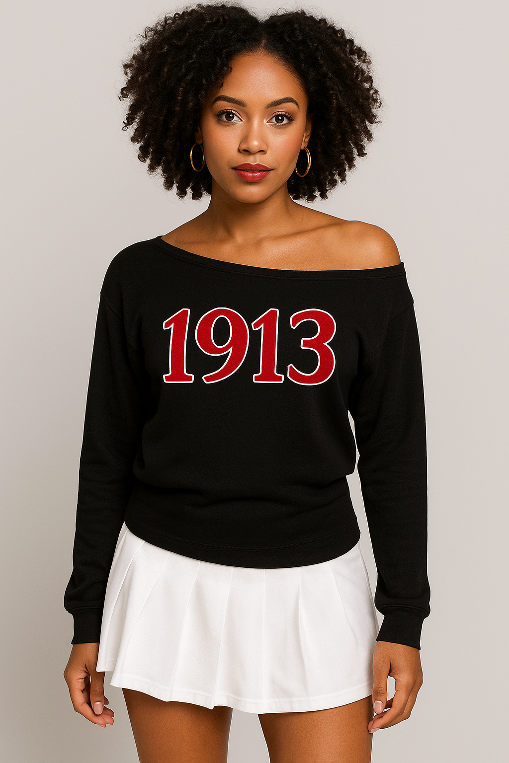 1913 Delta Off the Shoulder Sweatshirt