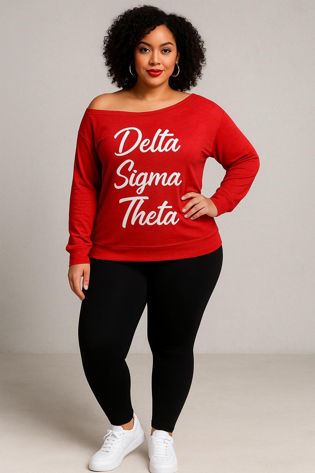 Delta Sigma Theta Off the Shoulder Sweatshirt