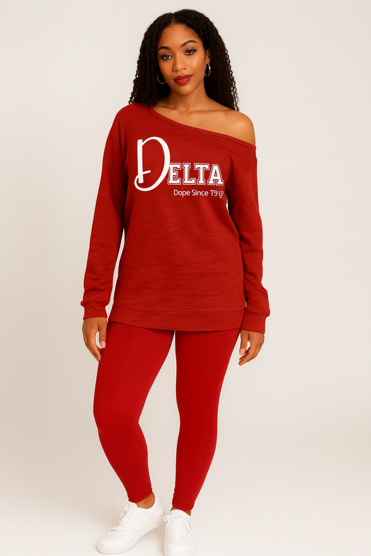Delta Dope since 1912 Off the Shoulder Sweatshirt