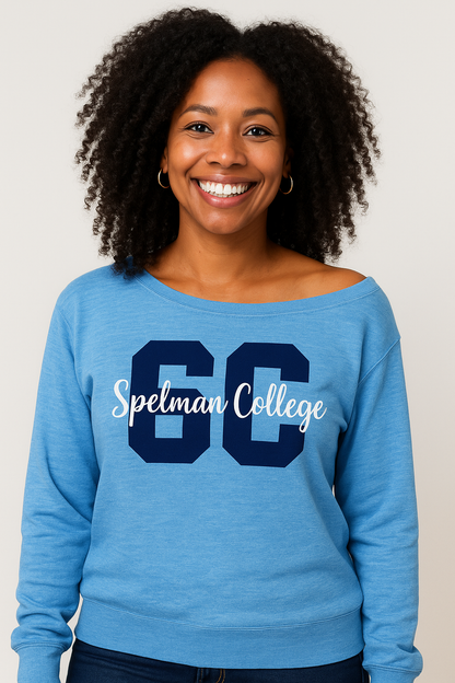 College Block Off the Shoulder College Block Spelman Sweatshirt