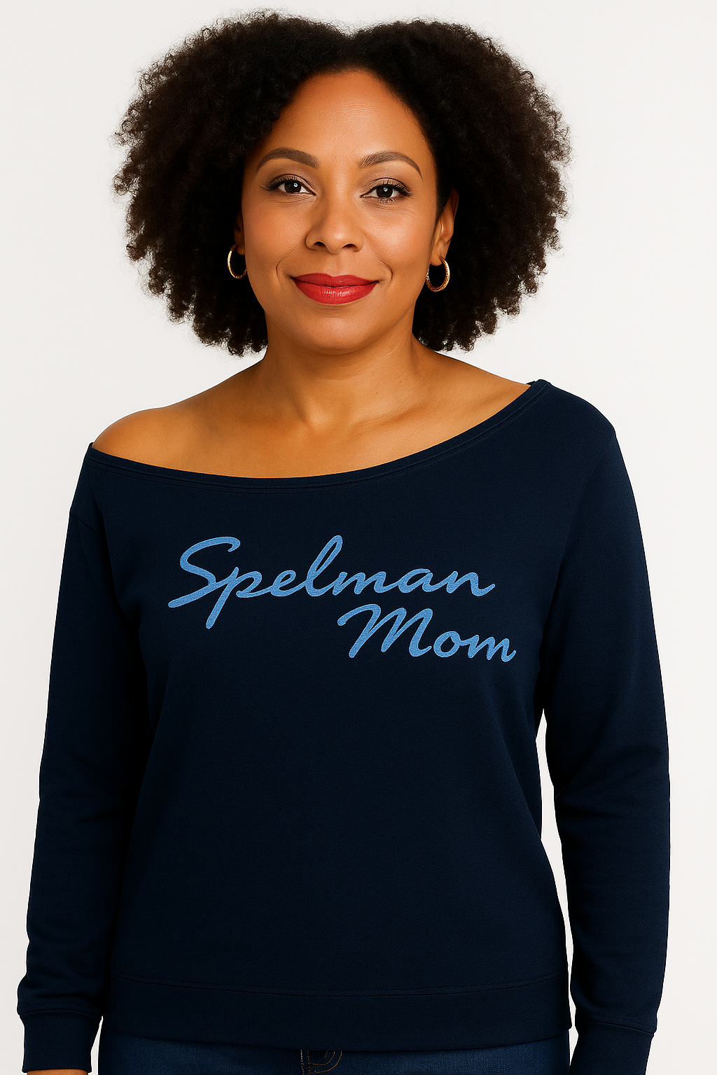 Spelman Mom Off the Shoulder Sweatshirt