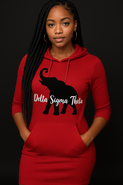 Delta Elephant Hoodie Dress