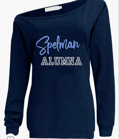 Spelman Alumna Off the Shoulder Sweatshirt