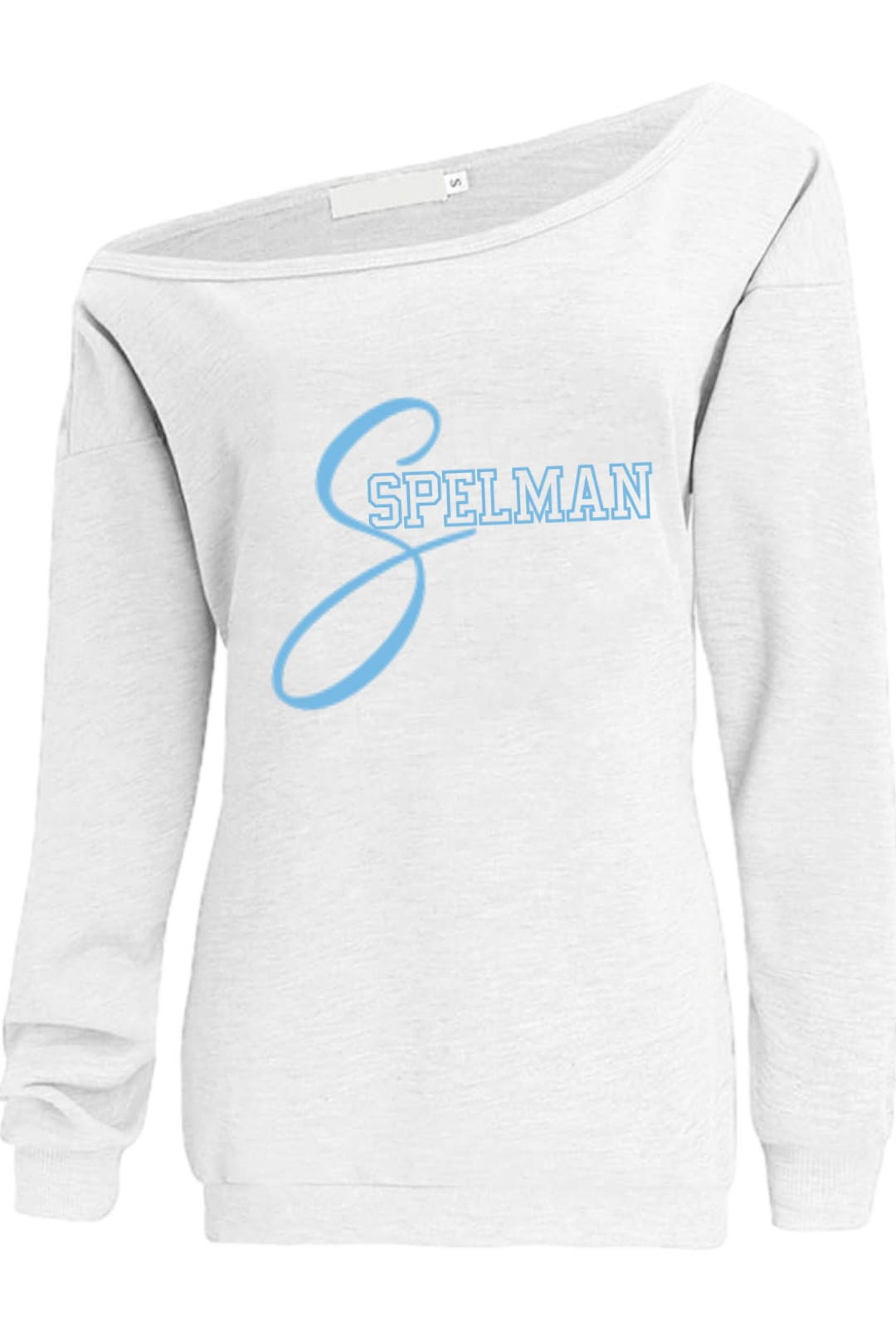 Big S Spelman off the shoulder sweatshirt