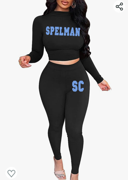 Spelman crop top 2 piece Spelman Block Style