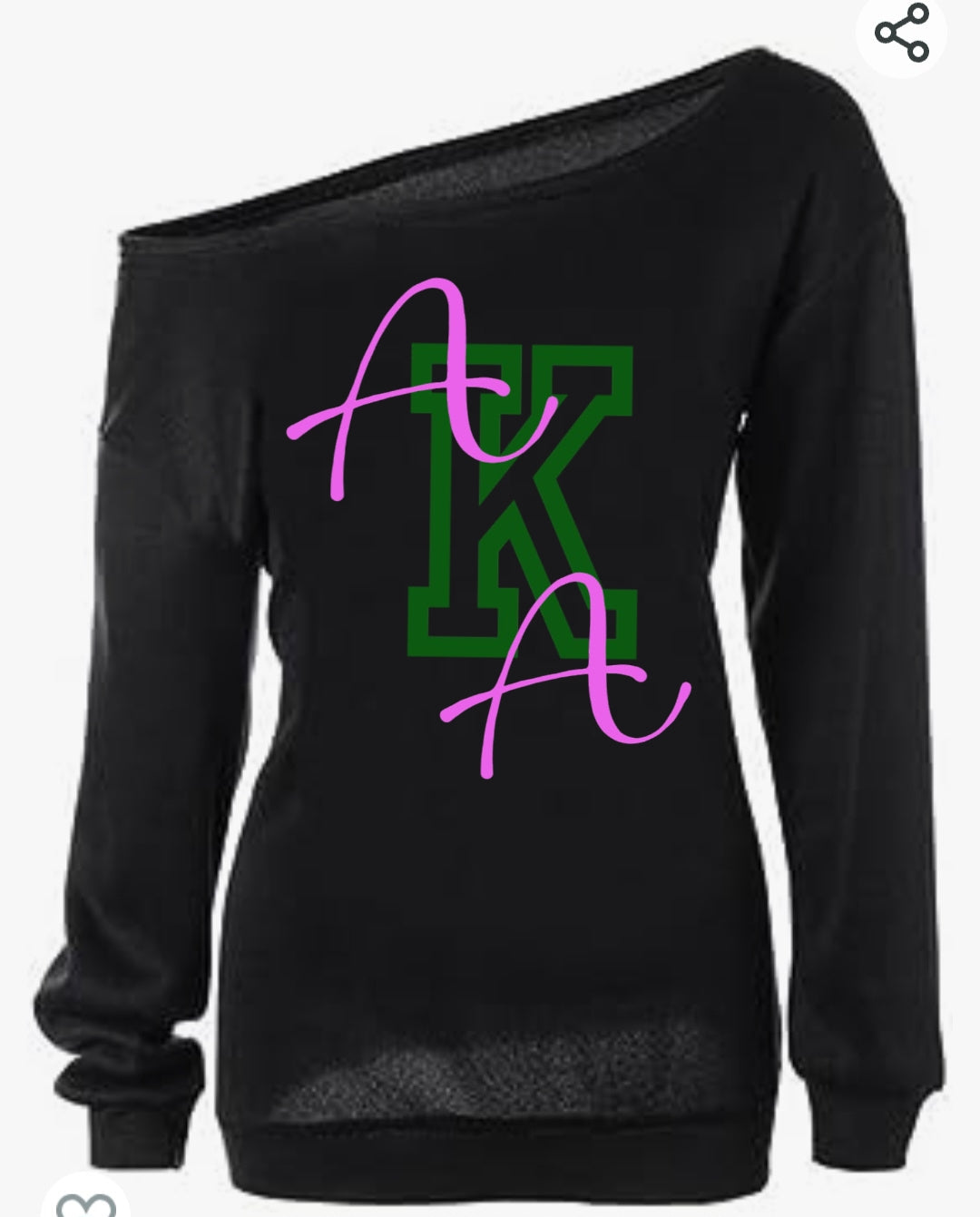 Black Cursive AKA Off the Shoulder sweatshirt