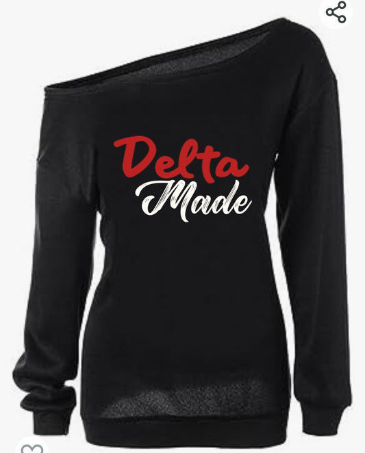 Delta Made Off the Shoulder Sweatshirt