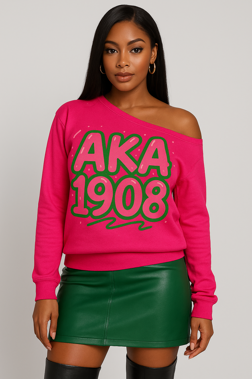 AKA 1908 Pop off the shoulder sweatshirt