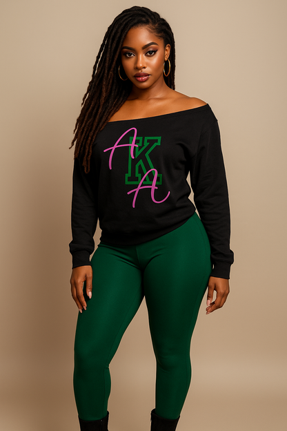 Black Cursive AKA Off the Shoulder sweatshirt