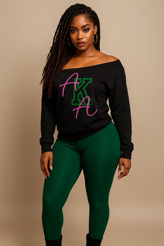 Black Cursive AKA Off the Shoulder sweatshirt