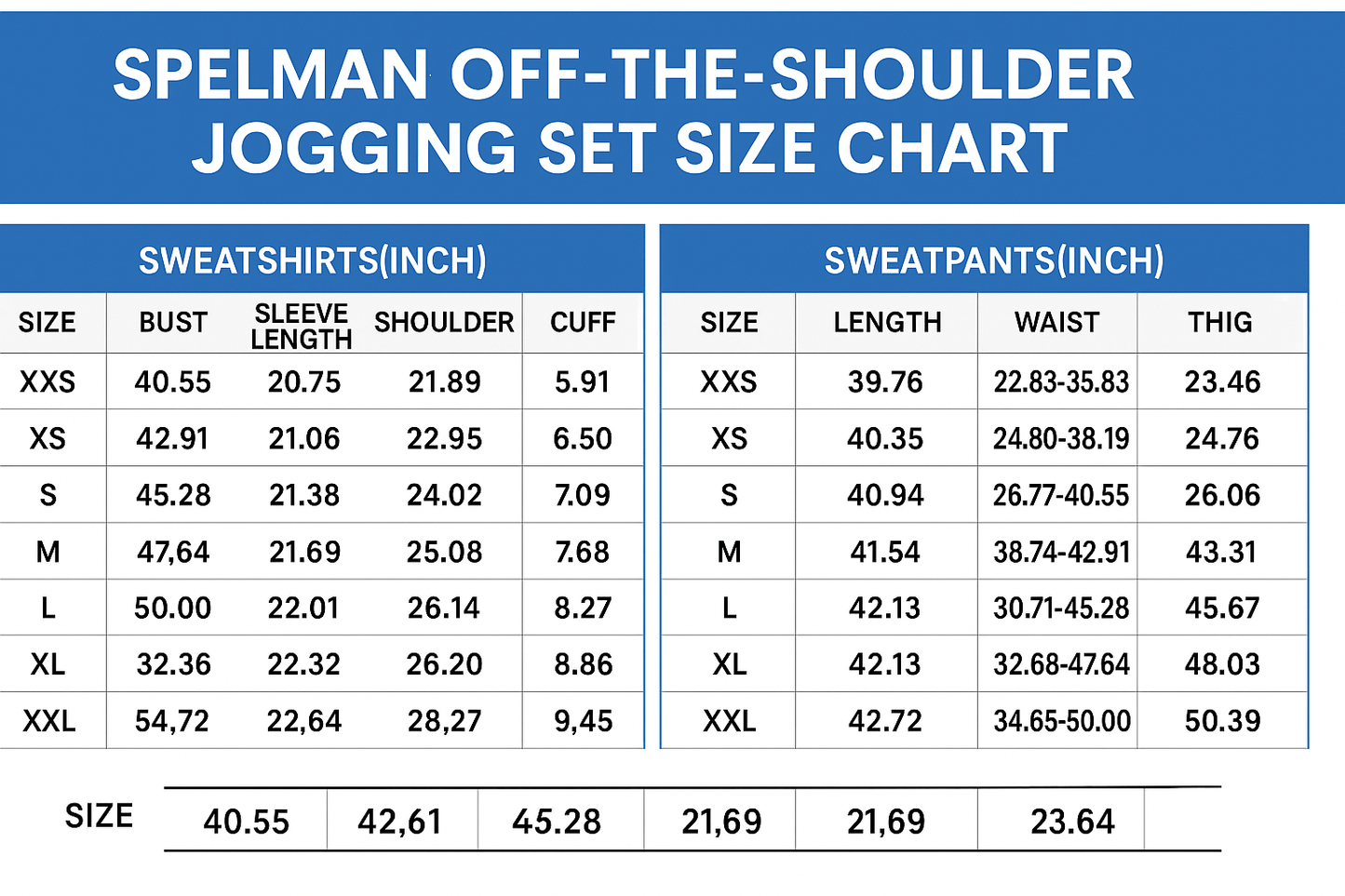 Spelman Vibes off the shoulder sweatershirt jogger set