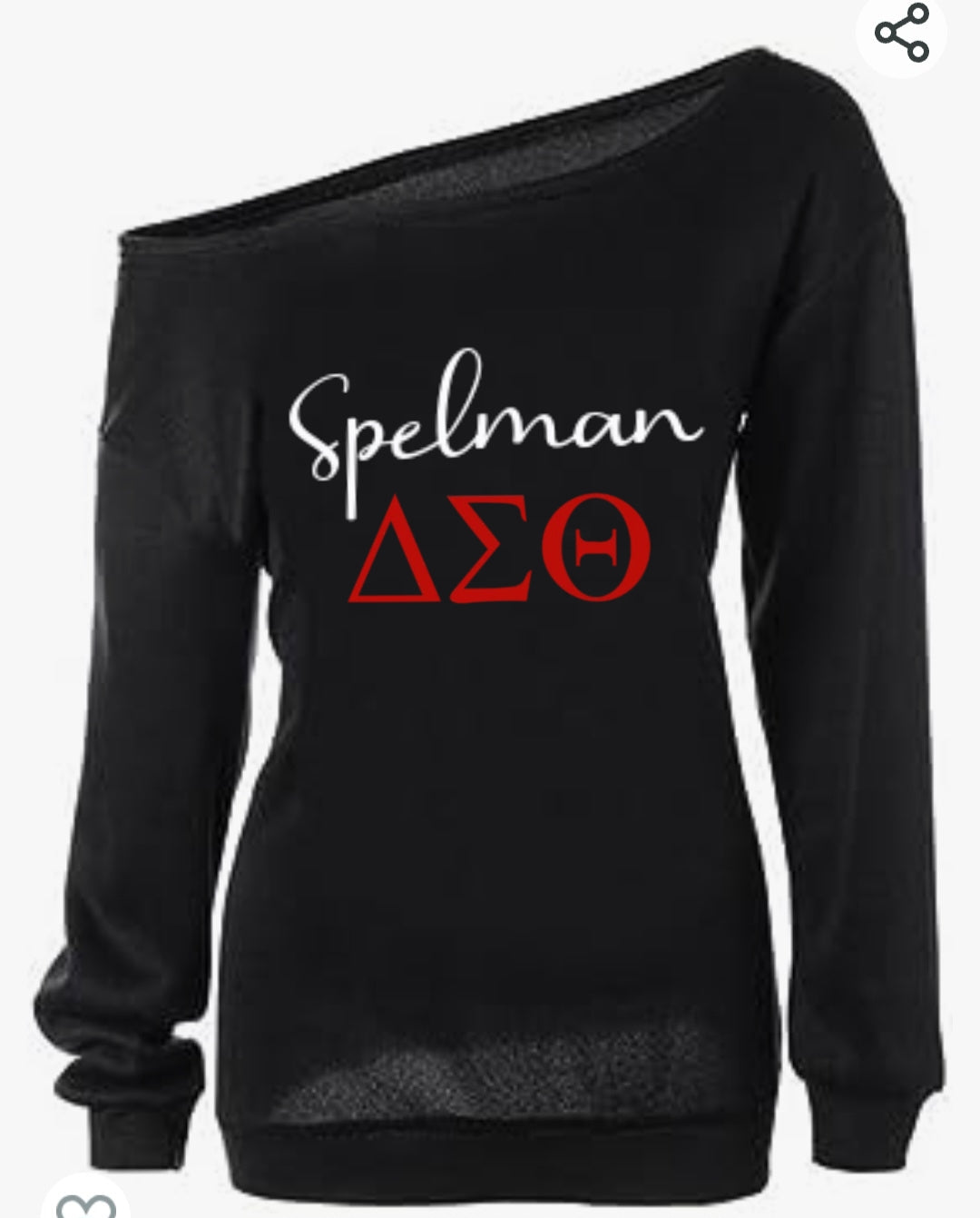 Spelman Delta Off the Shoulder Sweatshirt